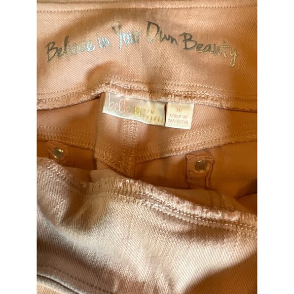 Belle by Kim‎ Gravel Misty Rose Jeans Size 16 Flexibelle Slim Leg A460167 - Picture 4 of 6
